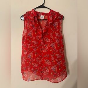 Cabi red sleeveless top